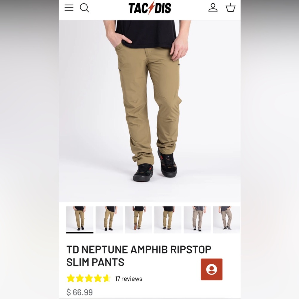 TD Neptune Amphibious Ripstop Slim Pants 30x32